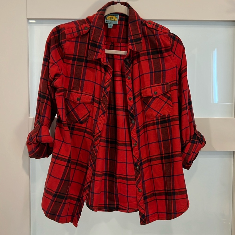 Red Flannel Button Down Shirt